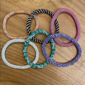 LILY and LAURA Glass Bead Bracelets - Set of 6